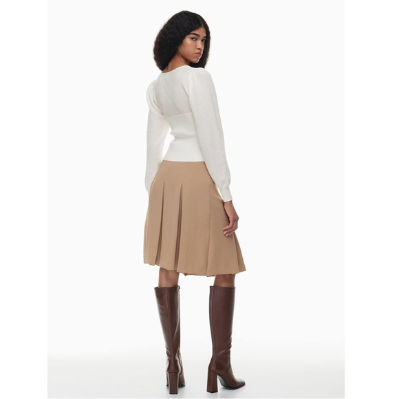 Aritzia Wilfred New Chance Sweater Light Birch Puff Sleeve Knit Top Size S - Picture 8 of 14